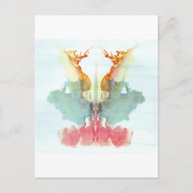 Rorschach Test Bläck Blots Plats 9 Människor Vykort (Framsida)