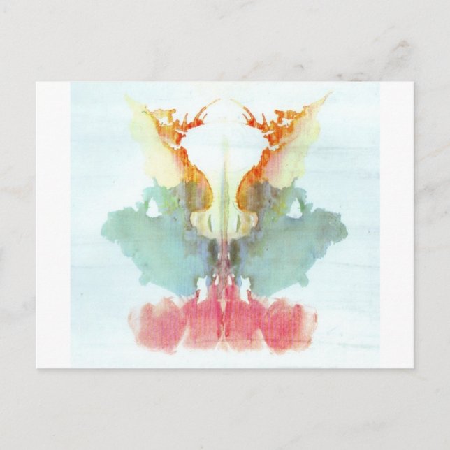 Rorschach Test Bläck Blots Plats 9 Människor Vykort (Framsida)