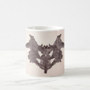 Rorschachen testar bläck som plumpar pläterar 1 kaffemugg