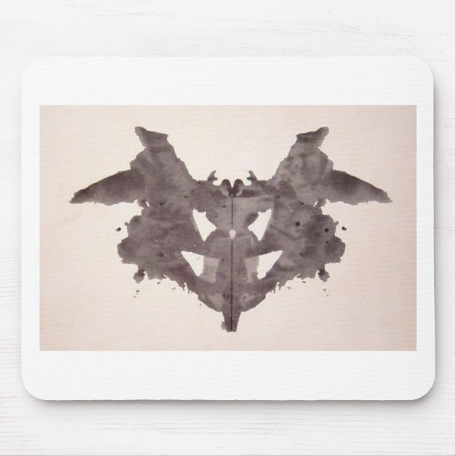 Rorschachen testar bläck som plumpar pläterar 1 musmatta (Framsidan)