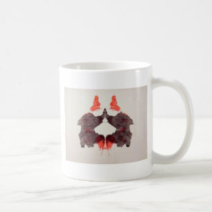 Rorschachen testar bläck som plumpar pläterar 2 kaffemugg