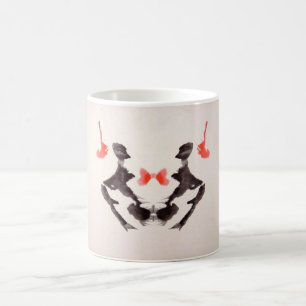 Rorschachen testar bläck som plumpar pläterar 3 kaffemugg
