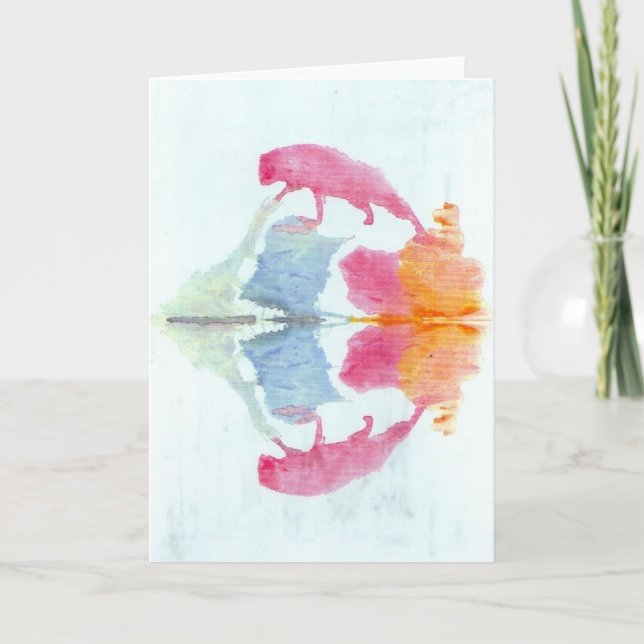 Rorschachen testar bläck som plumpar pläterar djur kort (Framsida)