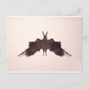 Rorschachen testar bläck som plumpar pläterar vykort