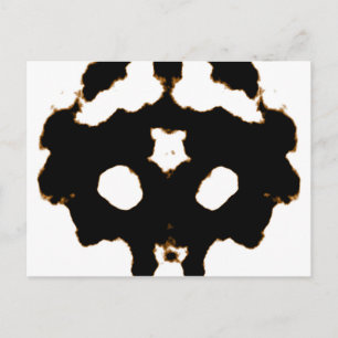 Rorschachtest av ett bläckplockskort i svart vykort