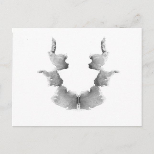 Rorschachtestet Bläckplacken Bild 7 Huvuden Ansikt Vykort (Framsida)