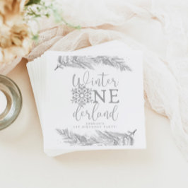 RORY Silver Winter OnderLand 1:a födelsedagen Part Pappersservett