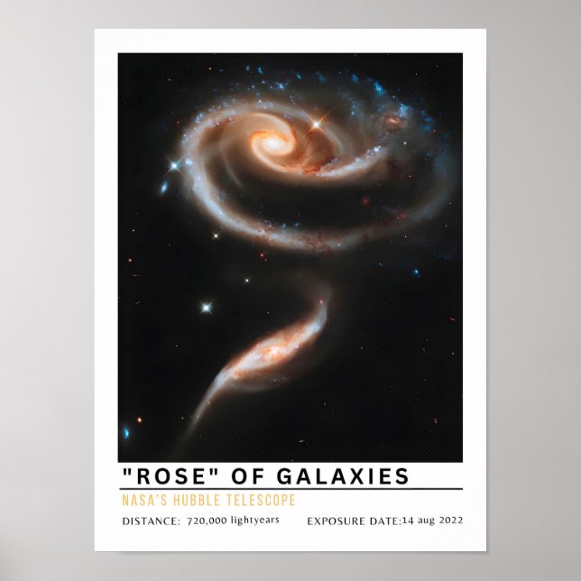 Ros av galaxer Arp 273 rymdutbildning Poster (Framsidan)