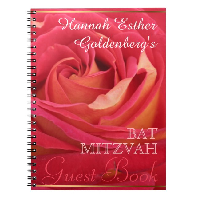 Ros Bat Mitzvah Gästbok Anteckningsbok (Framsidan)