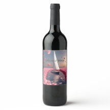 Ros blomma segelbåt bröllopsdekal