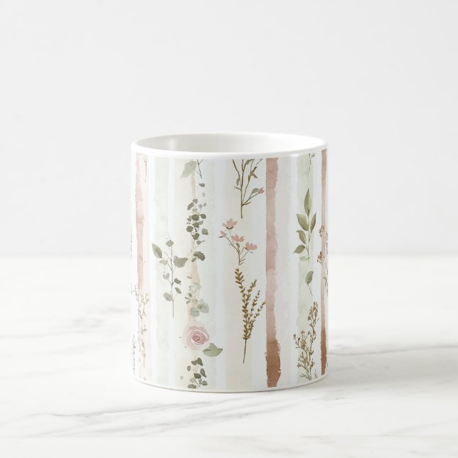 Ros Blommig Abstrakt Kaffemugg (Center)