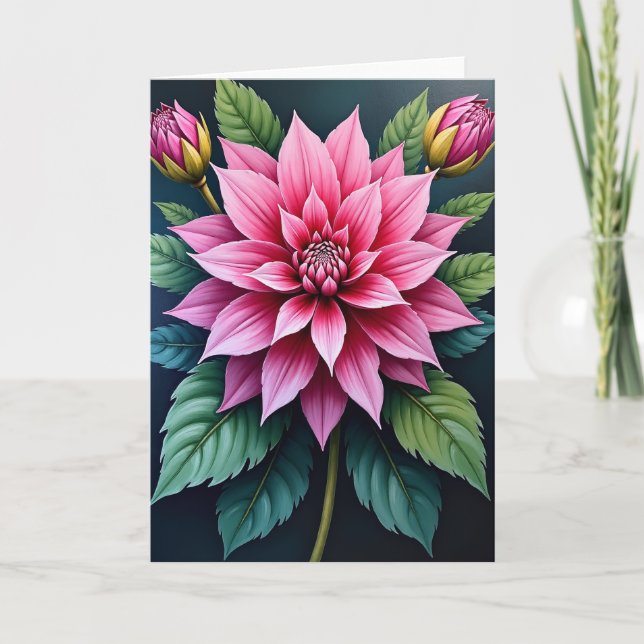 Ros Blomster Födelsedags Kort (Framsida)