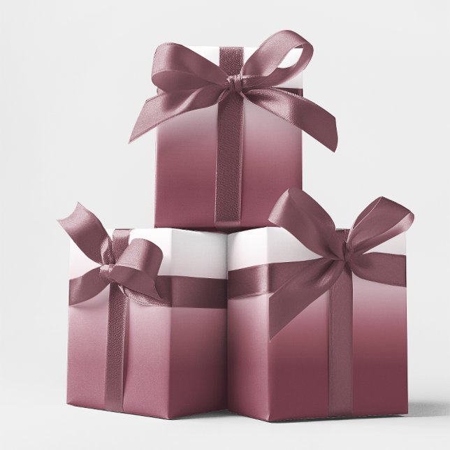 Ros Burgundy och Vit Ombre Presentpapper (Rose Burgundy and White Ombre Wrapping Paper)
