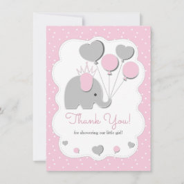 Ros Elefant Baby Shower Flicktema Tack Kort