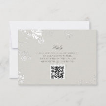 Ros Elfenben Sonett Formell Klassisk QR-kod Bröllo
