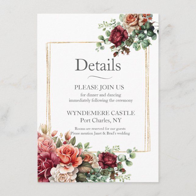 Ros Floral Eukalyptus Tilläggskort (Framsida)