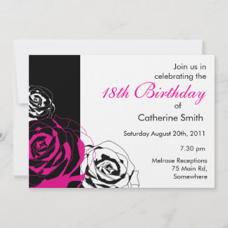 Ros födelsedagsinbjudan inbjudningar