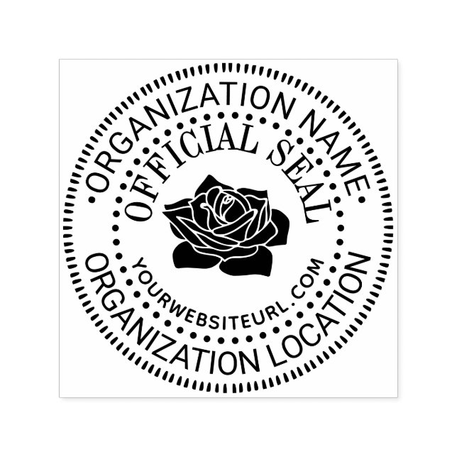 Ros Generisk Anpassad Officiell Sigill Namn Plats  Självfärgande Stämpel (Design)