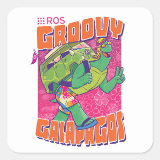 ROS Groovy Galapagos Stickers Fyrkantigt Klistermärke