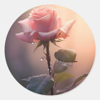 Ros hantverk, present hantverk, bok platta, rosa r runt klistermärke