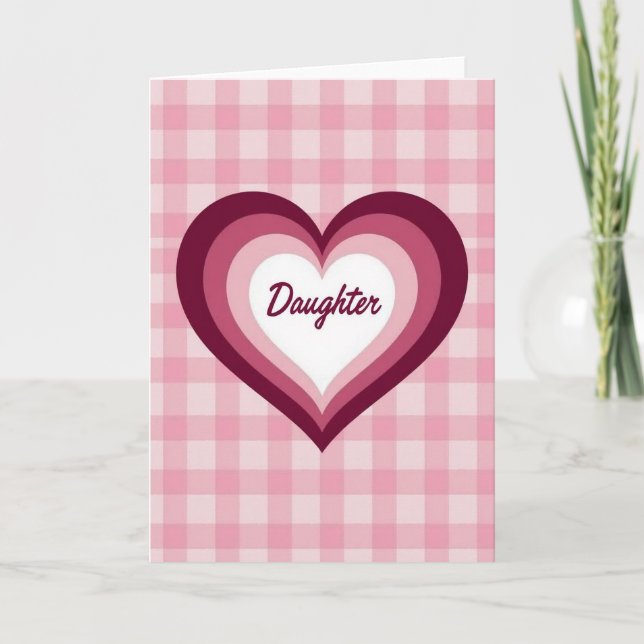 Ros hjärta dotter dag kort (Framsida)