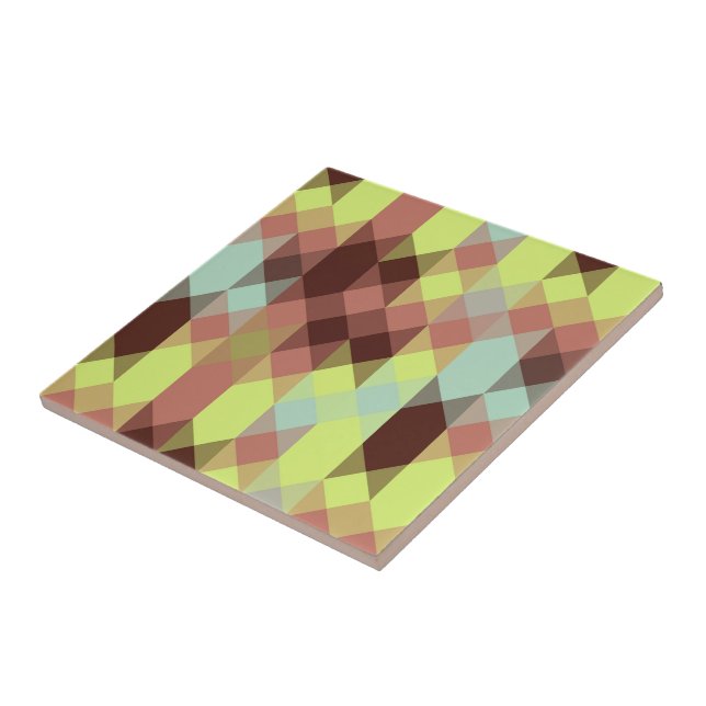 ros, lime, gul och kaffeböna geometrisk kakelplatta (Sidan)