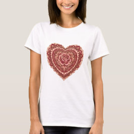 Ros Mandala Kärlekens Hjärta T Shirt