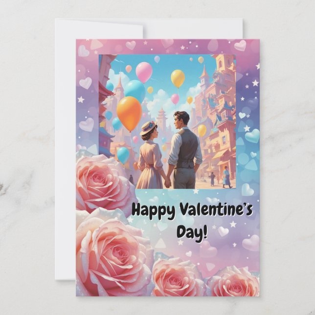 Ros- och hjärtvalentinsskort julkort (Framsida)