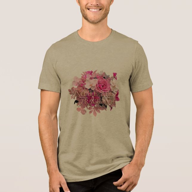 •	Ros- och orkidétypografiprint T Shirt (Framsida)