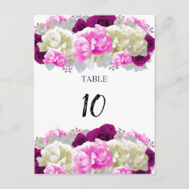 Ros och peonblommor Rosa Bord Sällskapsnummerkort Vykort