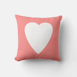 Ros Pastell & Vit Hjärtformad Design Kudde