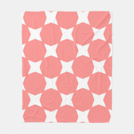 Ros Pastell & Vit Stjärnmönsterdesign Fleecefilt