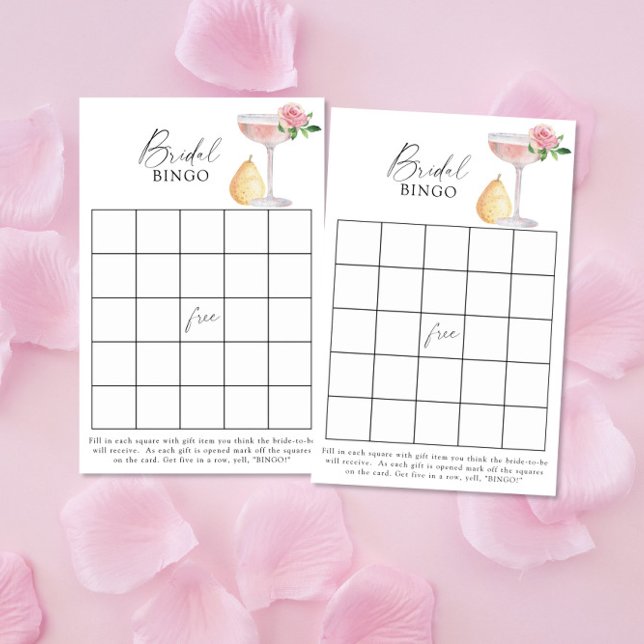 Ros prosecco - Bröllopsdusch bingo spel (Skapare uppladdad)