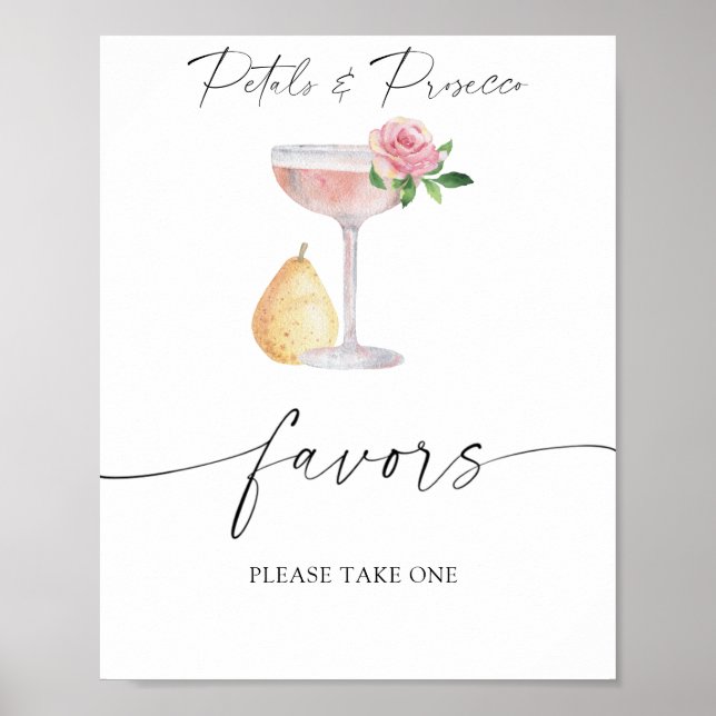 Ros prosecco - bröllopsgåvor ta en  poster (Framsidan)