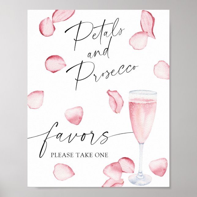 Ros prosecco - bröllopsgåvor ta en  poster (Framsidan)