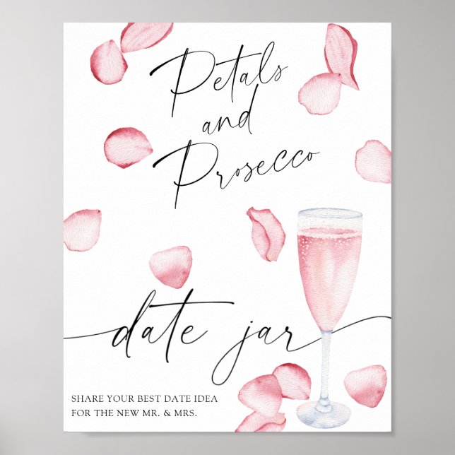 Ros prosecco - dejtingidéer. Dejtingsburk bröllop Poster (Framsidan)
