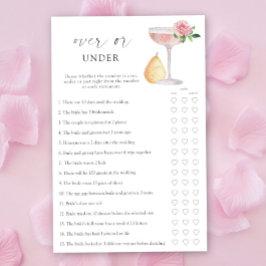 Ros Prosecco - Över eller under bröllopsdusch spel