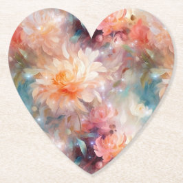 Ros Rodnad Persika Apelsin Blommig  Underlägg Papper