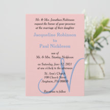 Ros Rosa Blå Pastell Monogram