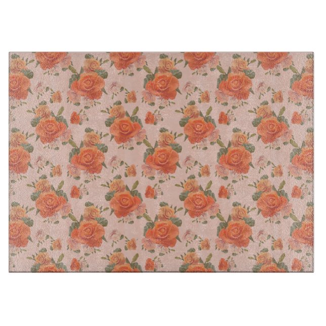 ros rosa orange blommönster bröllop vår (Framsidan)