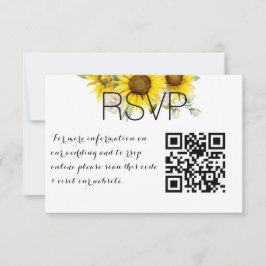 Ros solros QR-foto bröllopsvarukort OSA Kort