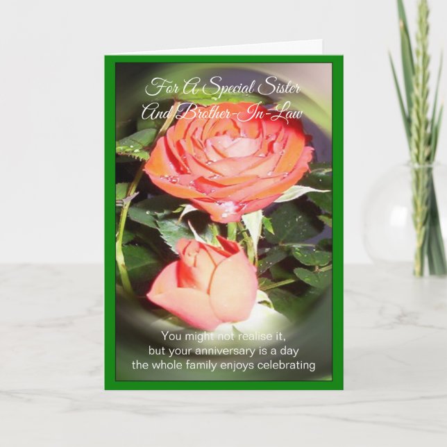 Ros syster och make Personlig årsdag Kort (Framsida)
