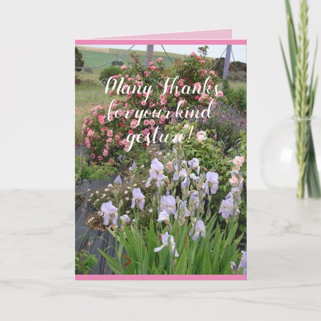 Ros Trädgård blommor blommig Tack Kort (Framsida)