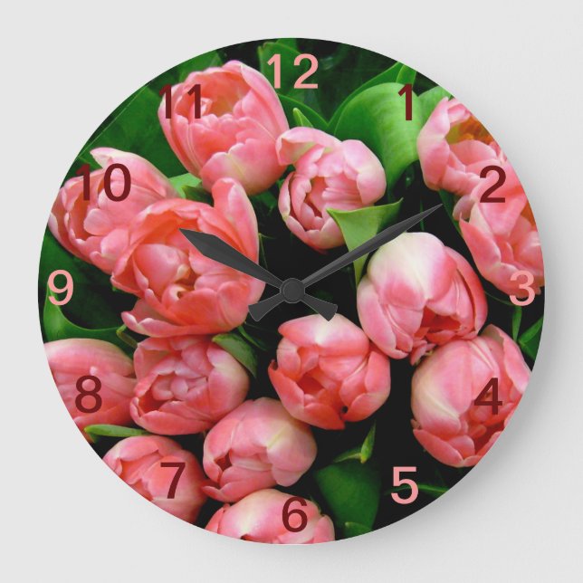 Ros Tulpaner Blommor Natur Blommig  Stor Klocka (Framsida)