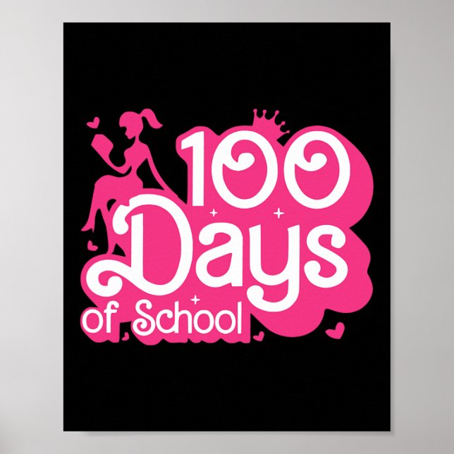 Rosa 100 dagars skolflicka 100 dagars lärare Sch Poster (Framsidan)