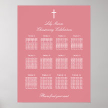 Rosa 12 Bord    sittplatskort Poster