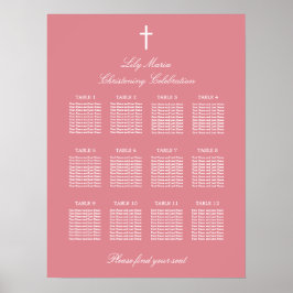 Rosa 12 Bord    sittplatskort Poster