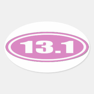 Rosa 13.1 Stickmärke | Rosa Halva Marathon Sticker Ovalt Klistermärke