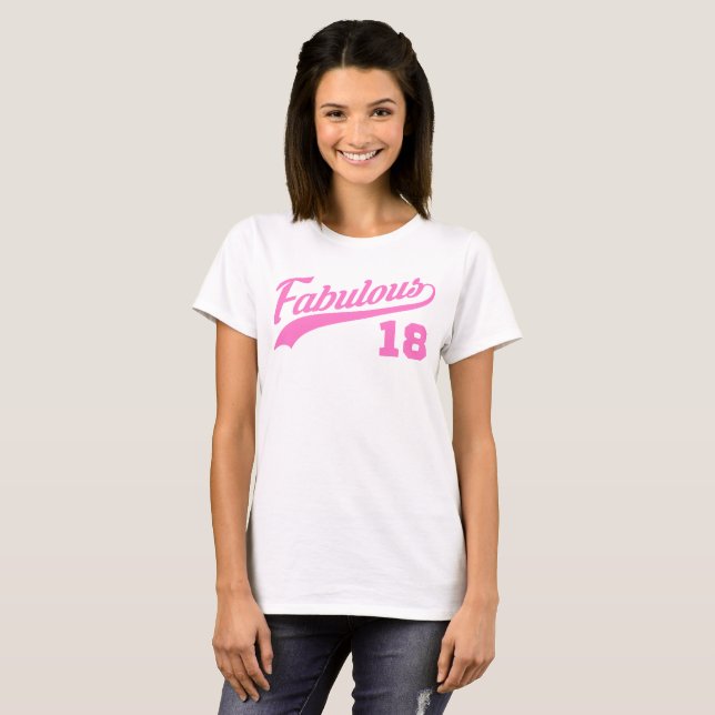 Rosa 18:e födelsedagen t shirt (Hel framsida)