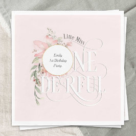 Rosa 1:a födelsedag lilla fröken Onederland Pappersservett